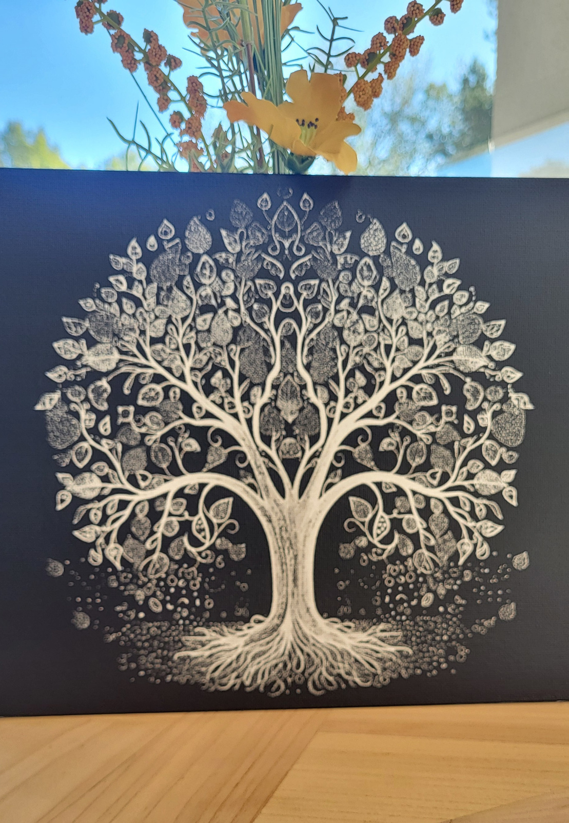 Gravure arbre de vie sur bois